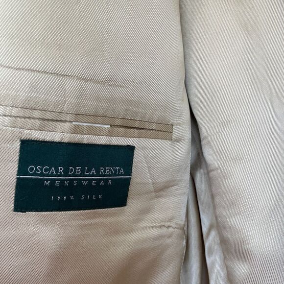 OSCAR DE LA RENTA 100% SILK BLAZER‎ IN CREAM - Picture 6 of 7